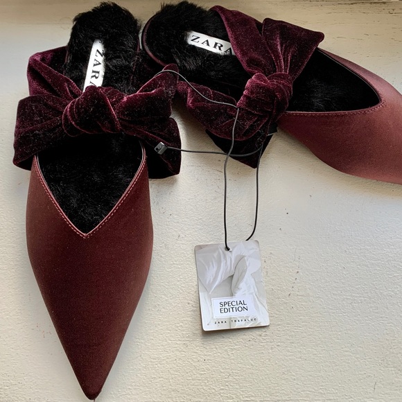 Zara special edition satin point toe slip on shoes - Picture 4 of 5